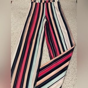 Milk & Honey Women’s Long Multicolor Striped Dress Pants -Sz L